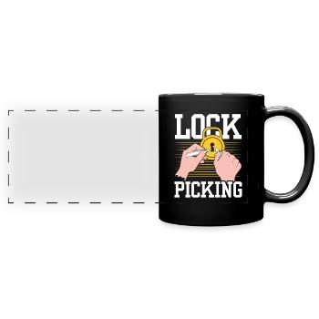 Lock Picking Knacker Knacken Schloss Lockpicking - Panorama-Tasse farbig - Schwarz - Vorne