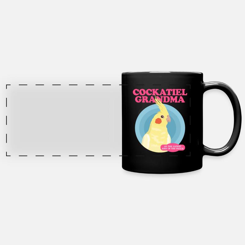 Cockatiel Grand-mère Oiseau Propriétaire Cadeau - Mug panoramique uni - noir