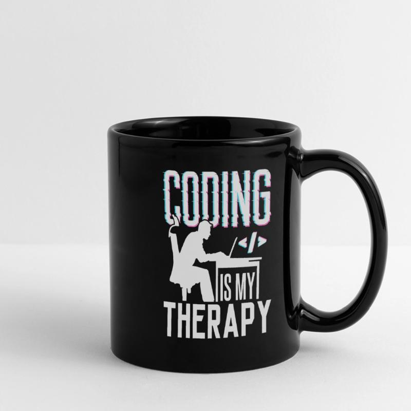 La programmation est ma thérapie Code Coder Coding Mug panoramique uni