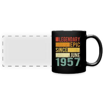 Anniversaire Juin 1957 Épopée légendaire - Mug panoramique uni - noir - Devant