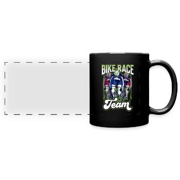 Cycling Race Team Race Cyclist Bicycle - Full Colour Panoramic Mug - black - Front