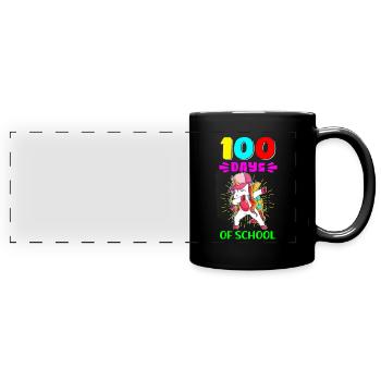 100 jours d’école Cadeau étudiant pour les enfants de l’école - Mug panoramique uni - noir - Devant