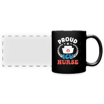 Fière infirmière en soins intensifs - Mug panoramique uni - noir - Devant