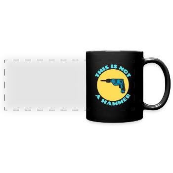 Ceci n’est pas un marteau | Jeu de mots - Mug panoramique uni - noir - Devant