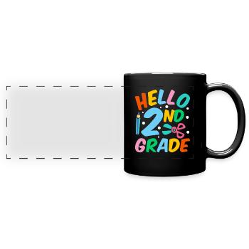 Hello 2nd Grade Second Grade Second Grader - Full Colour Panoramic Mug - black - Front