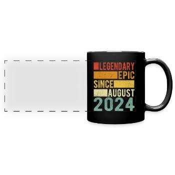 Anniversaire août 2024 Épopée légendaire - Mug panoramique uni - noir - Devant