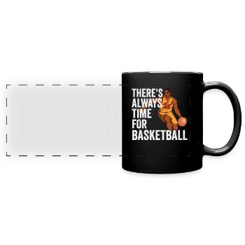 C’est toujours l’heure pour l’équipe des joueurs de basket-ball - Mug panoramique uni - noir - Devant