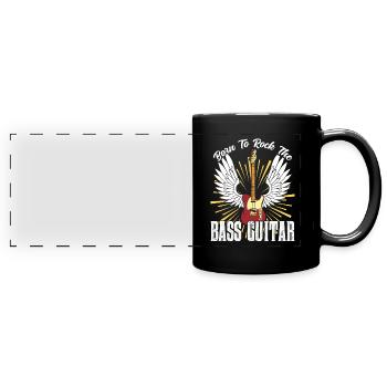 Born To Rock The Bass Guitare Bassiste Bassgitarre - Mug panoramique uni - noir - Devant