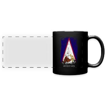 Souvenir avec le drapeau des Samoa américaines - Mug panoramique uni - noir - Devant