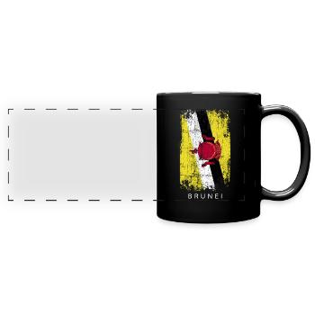Souvenir Mit Der Landflagge Von Brunei - Panorama-Tasse farbig - Schwarz - Vorne