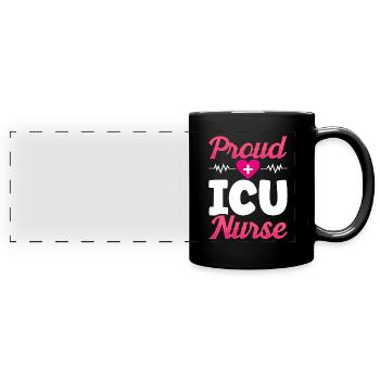 Fière infirmière en soins intensifs - Mug panoramique uni - noir - Devant
