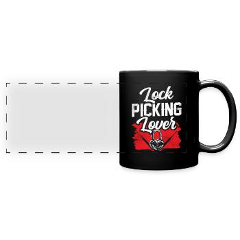 Lock Picking Liebhaber Knacker Schloss Knacken - Panorama-Tasse farbig - Schwarz - Vorne