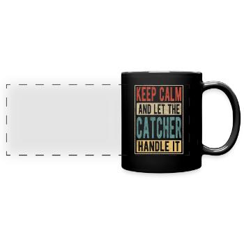 Fänger Retro Geschenk - Panorama-Tasse farbig - Schwarz - Vorne
