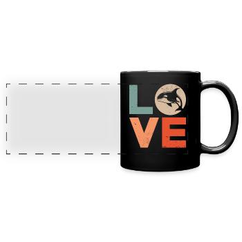Baleine Épaulard Orque Amour - Mug panoramique uni - noir - Devant