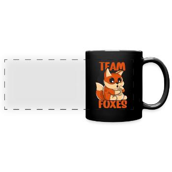 Team Füchse Sprüche Fuchs Liebhaber Tier - Panorama-Tasse farbig - Schwarz - Vorne