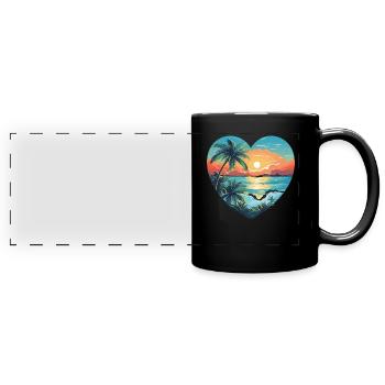 Amour de la plage - Mug panoramique uni - noir - Devant