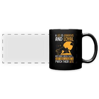Horoscope astrologique du signe du zodiaque Lion - Mug panoramique uni - noir - Devant