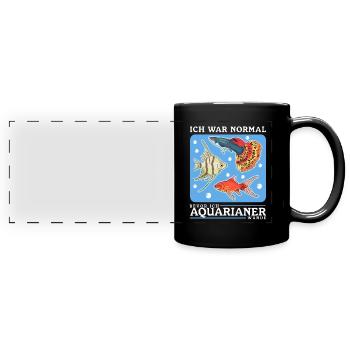Aquarium Aquarianer Aquaristik Zierfisch Geschenk - Panorama-Tasse farbig - Schwarz - Vorne