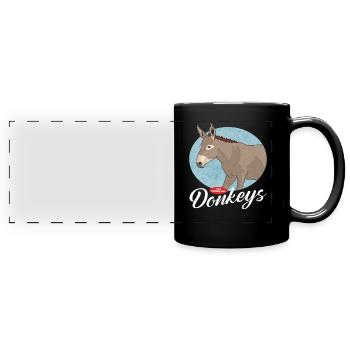 Esel Eselchen Eselbesitzer Eselliebhaber Geschenk - Panorama-Tasse farbig - Schwarz - Vorne