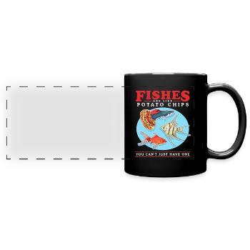 Aquarium Aquarist Aquaristics Ornamental Fish Gift - Full Colour Panoramic Mug - black - Front