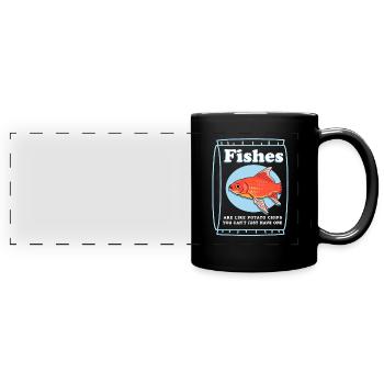 Aquaristik Aquarium Aquarianer Zierfisch Geschenk - Panorama-Tasse farbig - Schwarz - Vorne