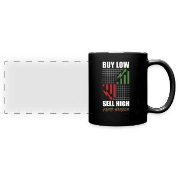 Global Stock Trading - Achetez bas, haut - Mug panoramique uni - noir - Devant