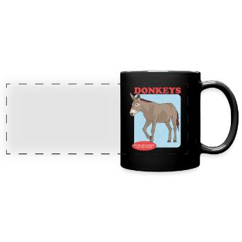 Esel Eselbesitzer Eselchen Eselliebhaber Geschenk - Panorama-Tasse farbig - Schwarz - Vorne