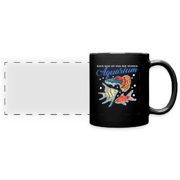 Aquaristik Aquarium Aquarianer Zierfisch Geschenk - Panorama-Tasse farbig - Schwarz - Vorne