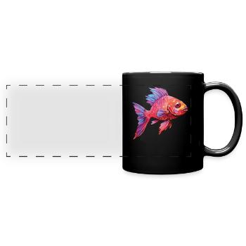 Cherry Barb Fish Aquarium - Full Colour Panoramic Mug - black - Front