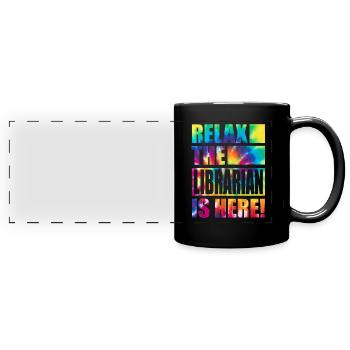 Librarian Lustiger Spruch - Panorama-Tasse farbig - Schwarz - Vorne