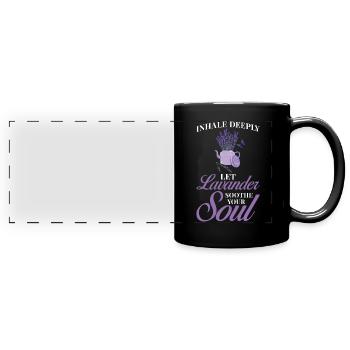 Lavender Lavender Flower Essential Oil Lavender Scent - Full Colour Panoramic Mug - black - Front