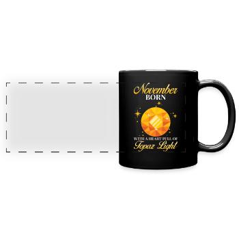 Birthstone November Topaz - Full Colour Panoramic Mug - black - Front