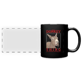 Esel Eselliebhaber Eselbesitzer Eselchen Geschenk - Panorama-Tasse farbig - Schwarz - Vorne