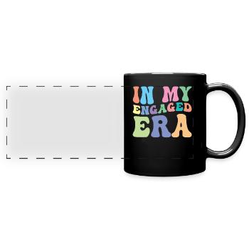 Verlobung Retro Groovy Verlobte - Panorama-Tasse farbig - Schwarz - Vorne