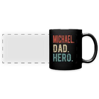Michael Papa Héros - Mug panoramique uni - noir - Devant