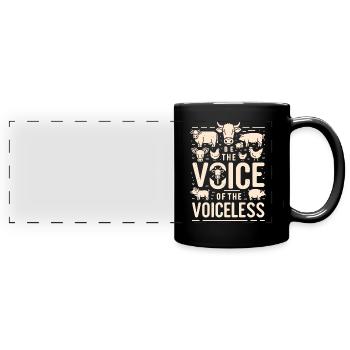 Droits des animaux Vegan Soyez la voix des sans-voix - Mug panoramique uni - noir - Devant