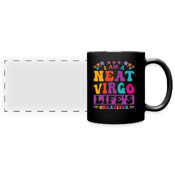 Personnalité du zodiaque Vierge Groovy Cool Vierge Idée - Mug panoramique uni - noir - Devant