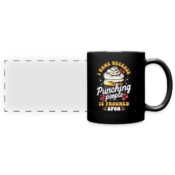 Ich backe, weil es verpönt ist, Leute zu schlagen - Panorama-Tasse farbig - Schwarz - Vorne