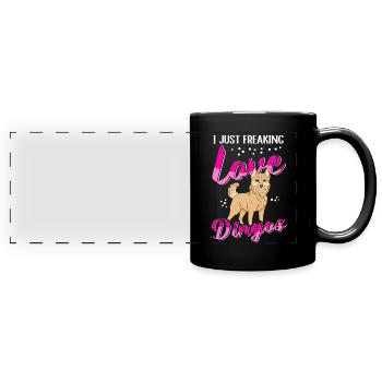 Dingo Australische Dingos Hund Geschenk - Panorama-Tasse farbig - Schwarz - Vorne