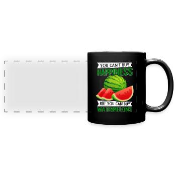 Pâte de pastèque Angurie Arbuse cadeau - Mug panoramique uni - noir - Devant