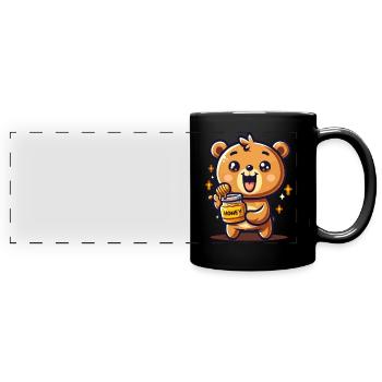 Bären-Honig - Panorama-Tasse farbig - Schwarz - Vorne