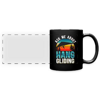 Hang Gliding Hängegleiter Hanggliding Geschenk - Panorama-Tasse farbig - Schwarz - Vorne