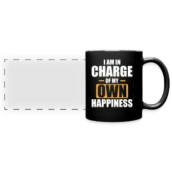 Positive Affirmations Inspirational Quote - Full Colour Panoramic Mug - black - Front