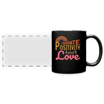 Inspirational Positive Affirmations Design for - Full Colour Panoramic Mug - black - Front