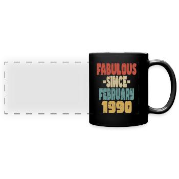 Fabuleux Février 1990 - Mug panoramique uni - noir - Devant
