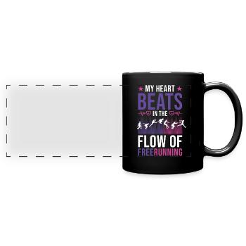 Athlète de parkour freerunning - Mug panoramique uni - noir - Devant