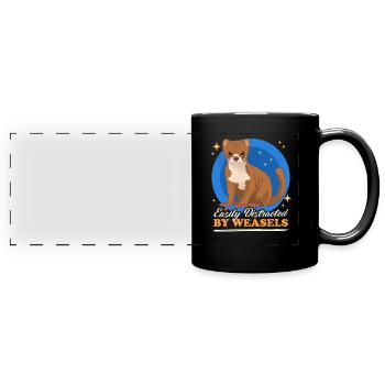 Belette naine belette Hermännchen cadeau - Mug panoramique uni - noir - Devant