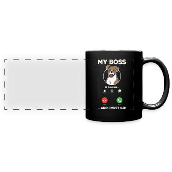Boxerhundbesitzer Idee Lustig - Panorama-Tasse farbig - Schwarz - Vorne