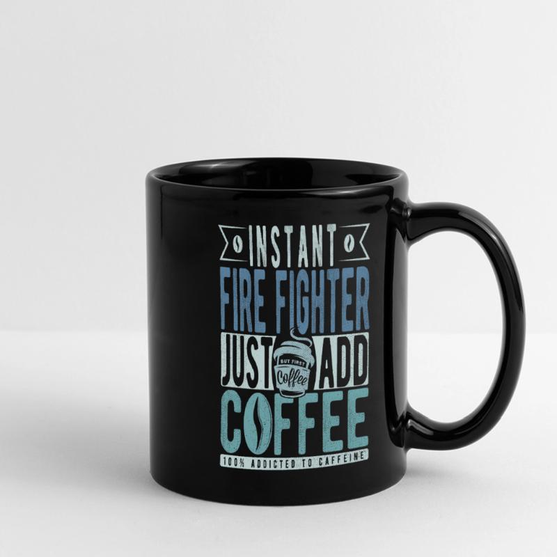 Pompier instantané Il suffit d’ajouter du café Mug panoramique uni