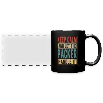 Packer Retro Geschenk - Panorama-Tasse farbig - Schwarz - Vorne